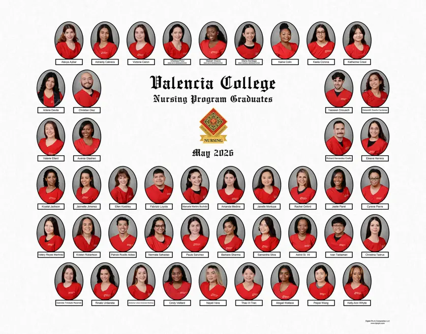 Class composite for Valencia College Nursing Program Graduates, May 2026. 